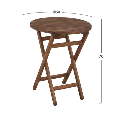 Director's Table Limnos Φ60cm Solid Wood Impregnation Walnut Hm5653.01