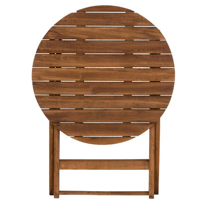 Director's Chair Limnos Round 70cm Solid Oak Wood Walnut Hm5654.01