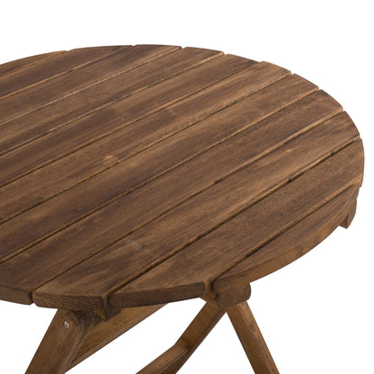 Director's Chair Limnos Round 70cm Solid Oak Wood Walnut Hm5654.01