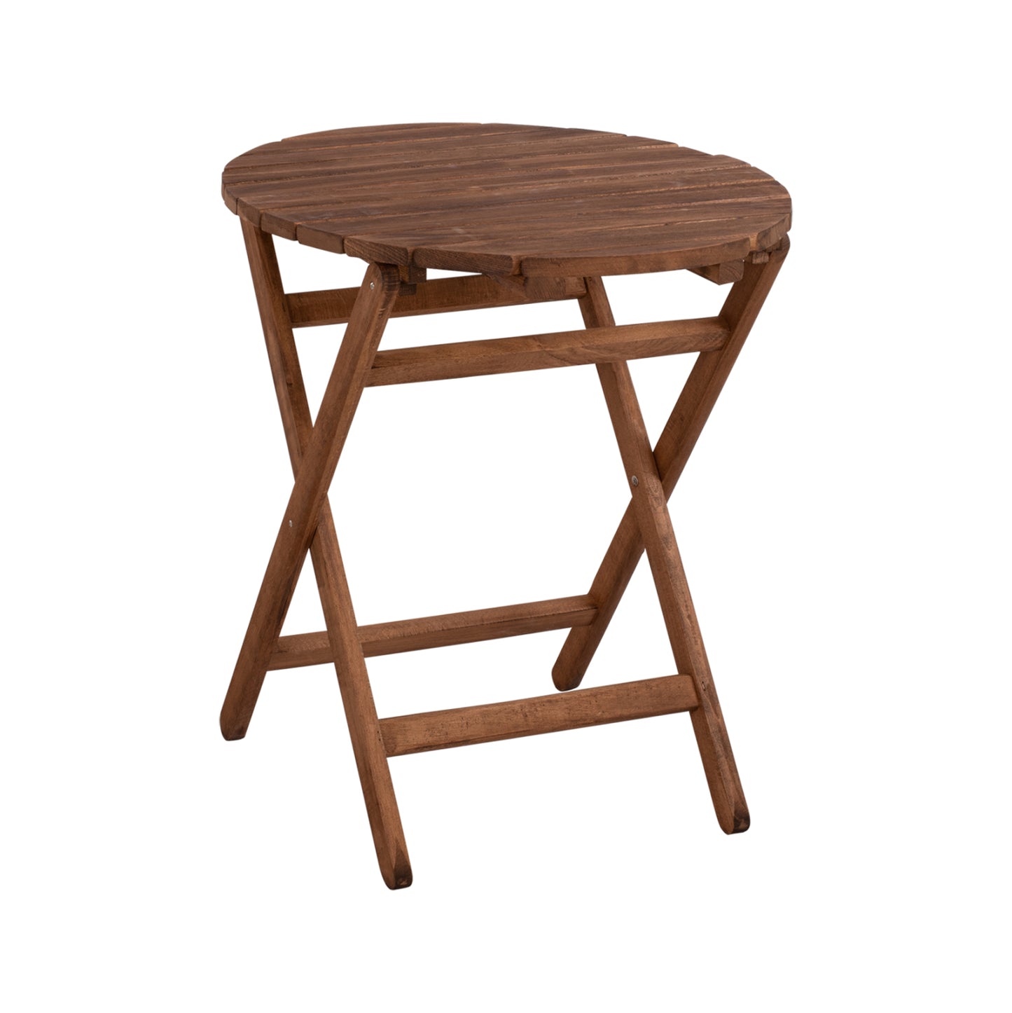 Director's Chair Limnos Round 70cm Solid Oak Wood Walnut Hm5654.01
