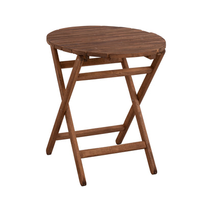 Director's Chair Limnos Round 70cm Solid Oak Wood Walnut Hm5654.01