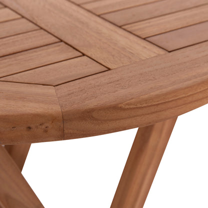 Foldable Round Table Eris Hm18119 Teak Wood--natural Color Φ60x75hcm.