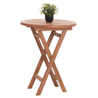 Foldable Round Table Eris Hm18119 Teak Wood--natural Color Φ60x75hcm.
