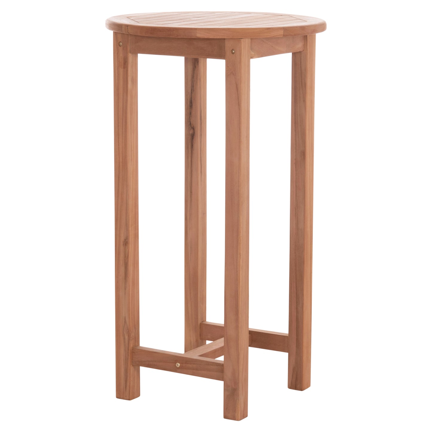 Bar Stand/table Round Presscot Hm18114 Teak Wood--natural Color Φ60x105hcm.