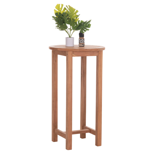 Bar Stand/table Round Presscot Hm18114 Teak Wood--natural Color Φ60x105hcm.