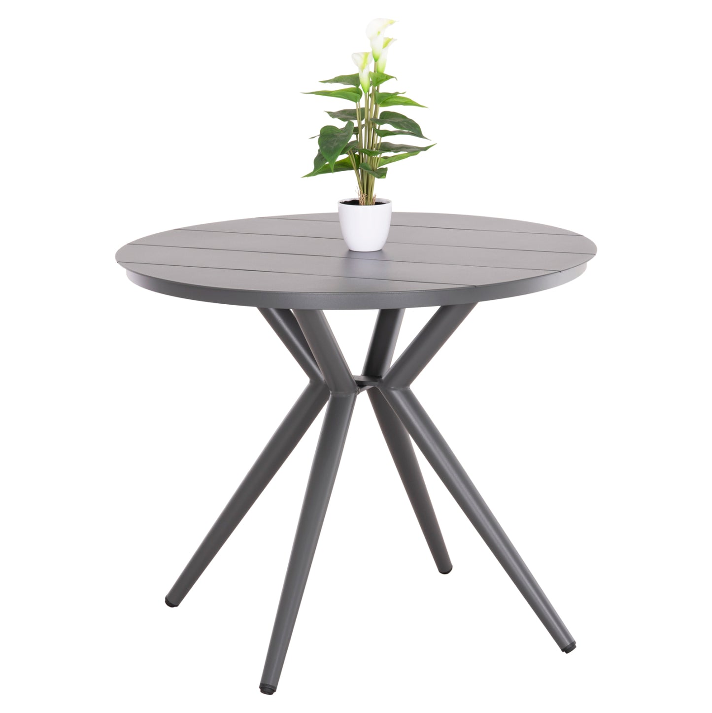 Outdoor Table Round Higer Hm6289.01 Grey Aluminum Φ90Χ74hcm.