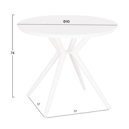 Outdoor Table Round Higer Hm6289.02 White Aluminum Φ90Χ74hcm.