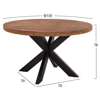 Round Table Φ130x78Η Hm8484.11 Solid Mango Wood