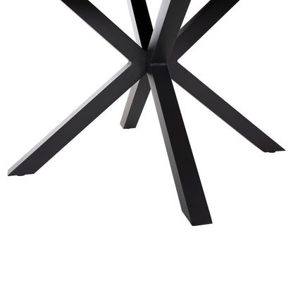 Outdoor Round Table Moril Hm6041.01 Aluminum In Anthracite-polywood In Natural Wood Φ120cm.