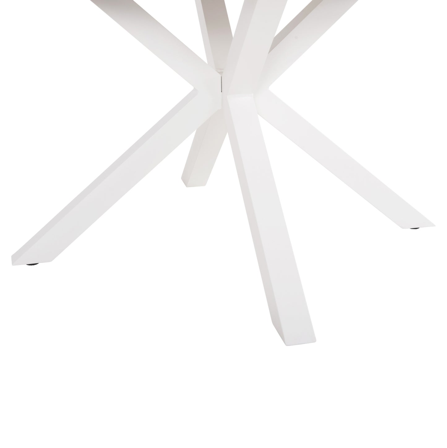 Outdoor Round Table Moril Hm6041.02 Aluminum In White-polywood In Natural Wood Φ120cm.
