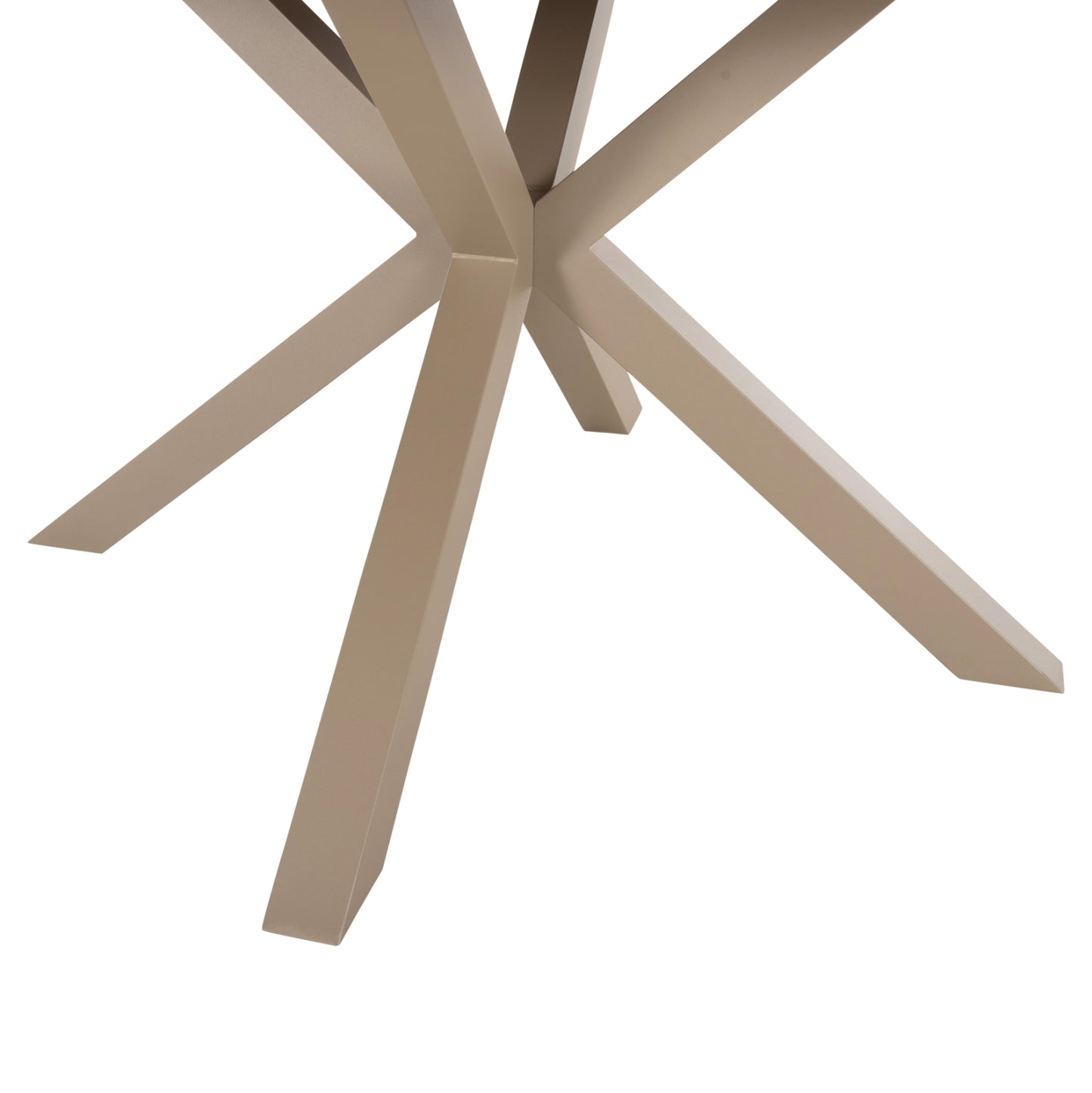 Outdoor Round Table Moril Hm6041.04 Aluminum In Champagne Color-polywood In Natural Wood Φ120cm.