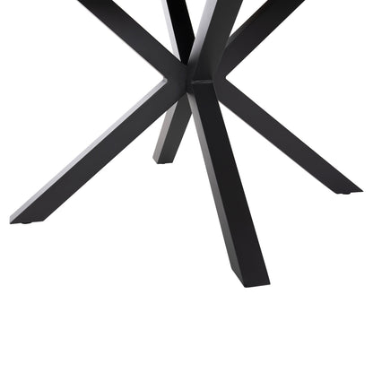 Outdoor Round Table Moril Hm6042.01 Aluminum In Anthracite-polywood In Natural Wood Φ150cm.