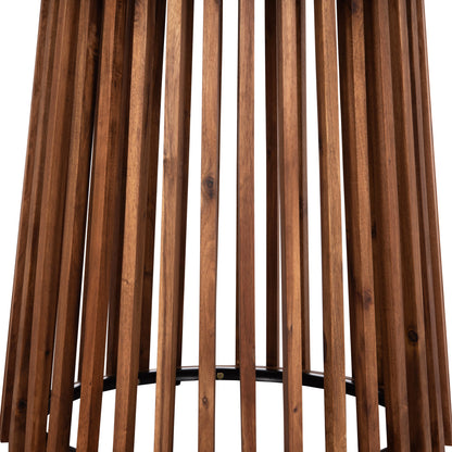 Outdoor Round Dining Table Cristobal Hm6235 Acacia Wood-cement Top Φ120x77hcm.