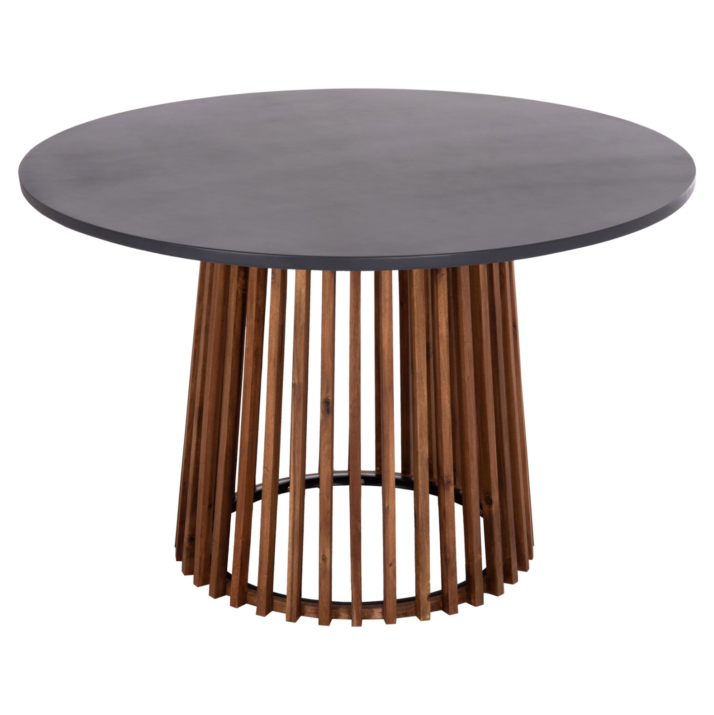 Outdoor Round Dining Table Cristobal Hm6235 Acacia Wood-cement Top Φ120x77hcm.