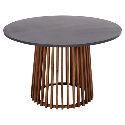 Outdoor Round Dining Table Cristobal Hm6235 Acacia Wood-cement Top Φ120x77hcm.