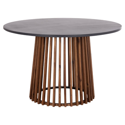 Outdoor Round Dining Table Cristobal Hm6235 Acacia Wood-cement Top Φ120x77hcm.