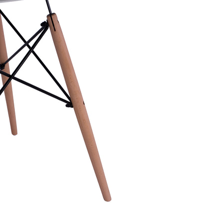 Dining Table Round Minmal Hm0060.01 Mdf In White Color-beech Wood Legs In Natural Color Φ60Χ72hcm.