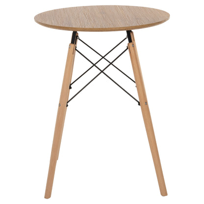 Dining Table Round Minimal ΗΜ0060.04 Mdf In Natural Color-beech Wood Legs In Natural Color Φ60Χ76hcm.