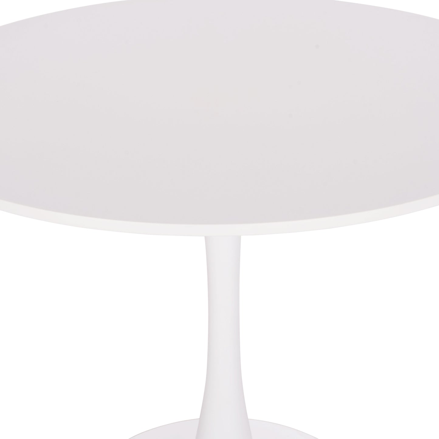 Round Dining Table Brolin Hm18141.01 Mdf Top-metal Base--white Φ90x73hcm.