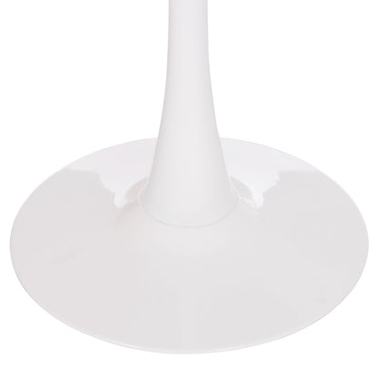 Round Dining Table Brolin Hm18141.01 Mdf Top-metal Base--white Φ90x73hcm.
