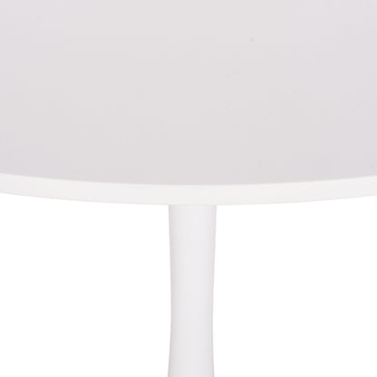 Round Dining Table Brolin Hm18141.01 Mdf Top-metal Base--white Φ90x73hcm.