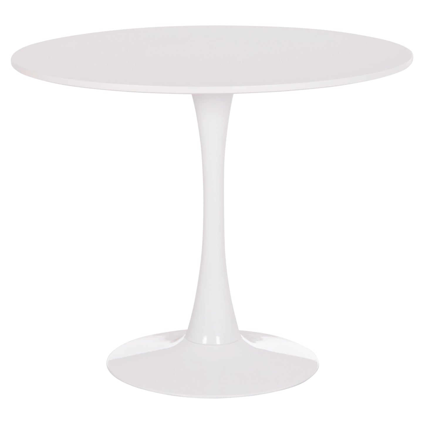 Round Dining Table Brolin Hm18141.01 Mdf Top-metal Base--white Φ90x73hcm.