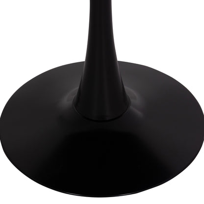 Round Dining Table Brolin Hm18141.02 Mdf Top-metal Base--black Φ90x73hcm.