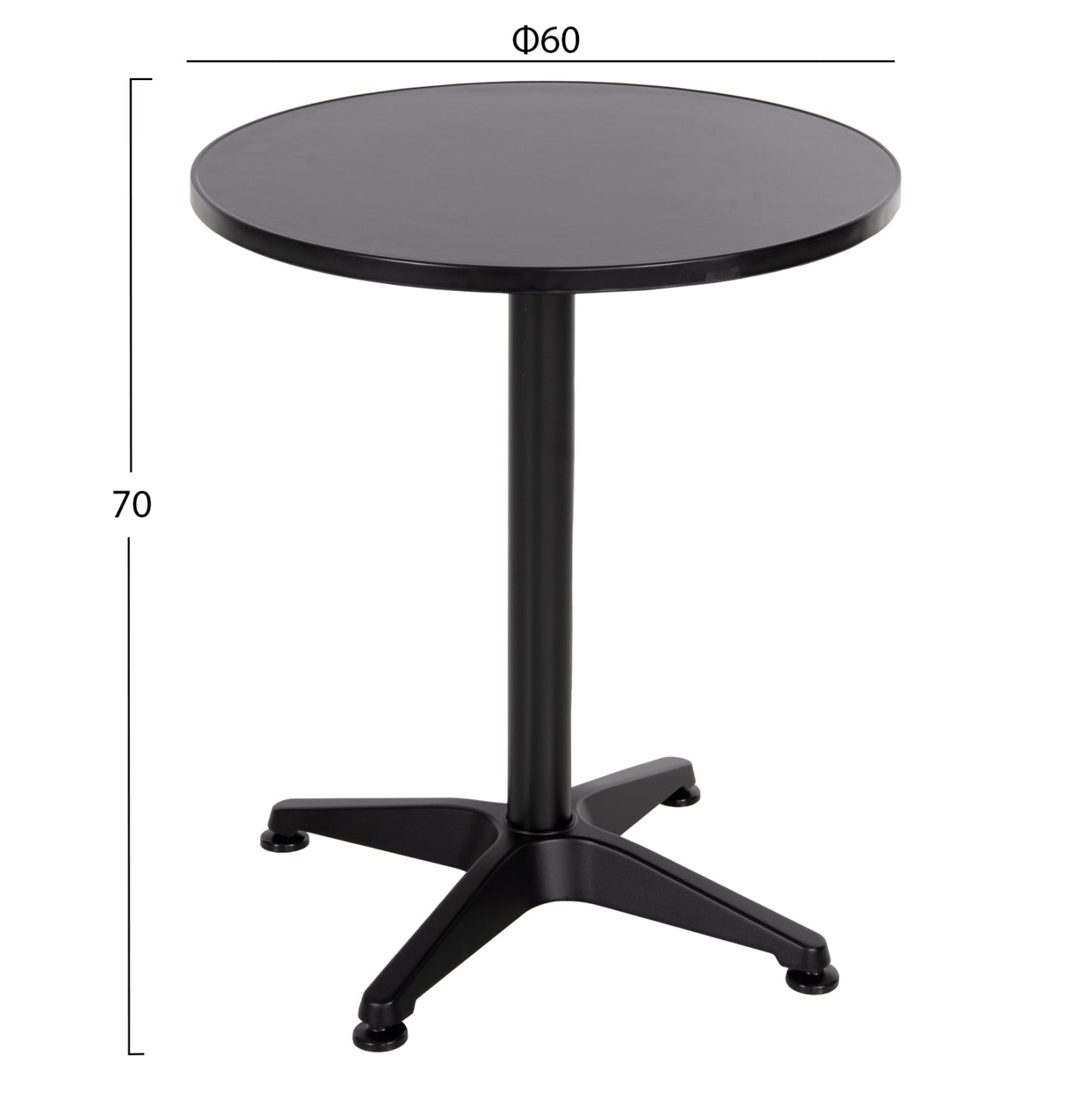 Outdoor Round Table Goss Hm5974.01 Aluminum In Black Φ60x70hcm.