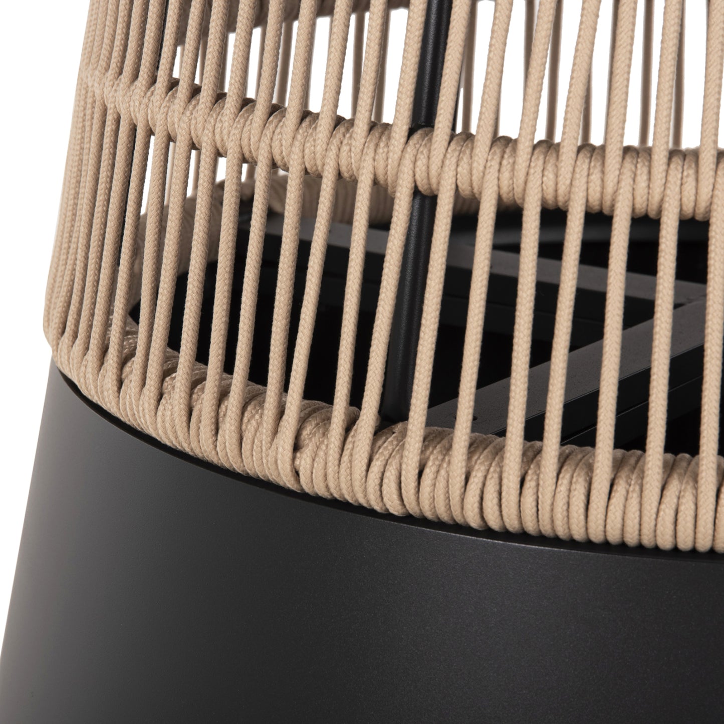 Round Table Saeid Hm6106.01 Aluminum In Anthracite-synthetic Rope In Beige Φ120x75hcm.