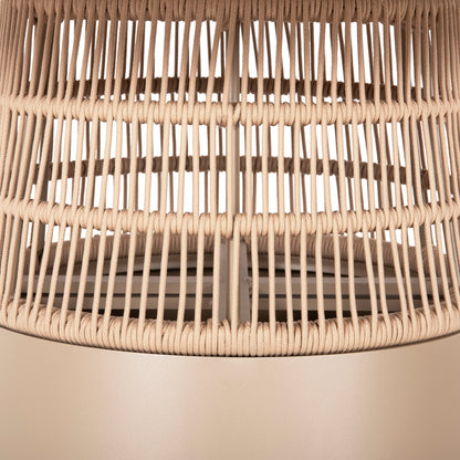 Round Table Saeid Hm6106.04 Aluminum In Champagne Color-synthetic Rope In Beige Φ120x75hcm.