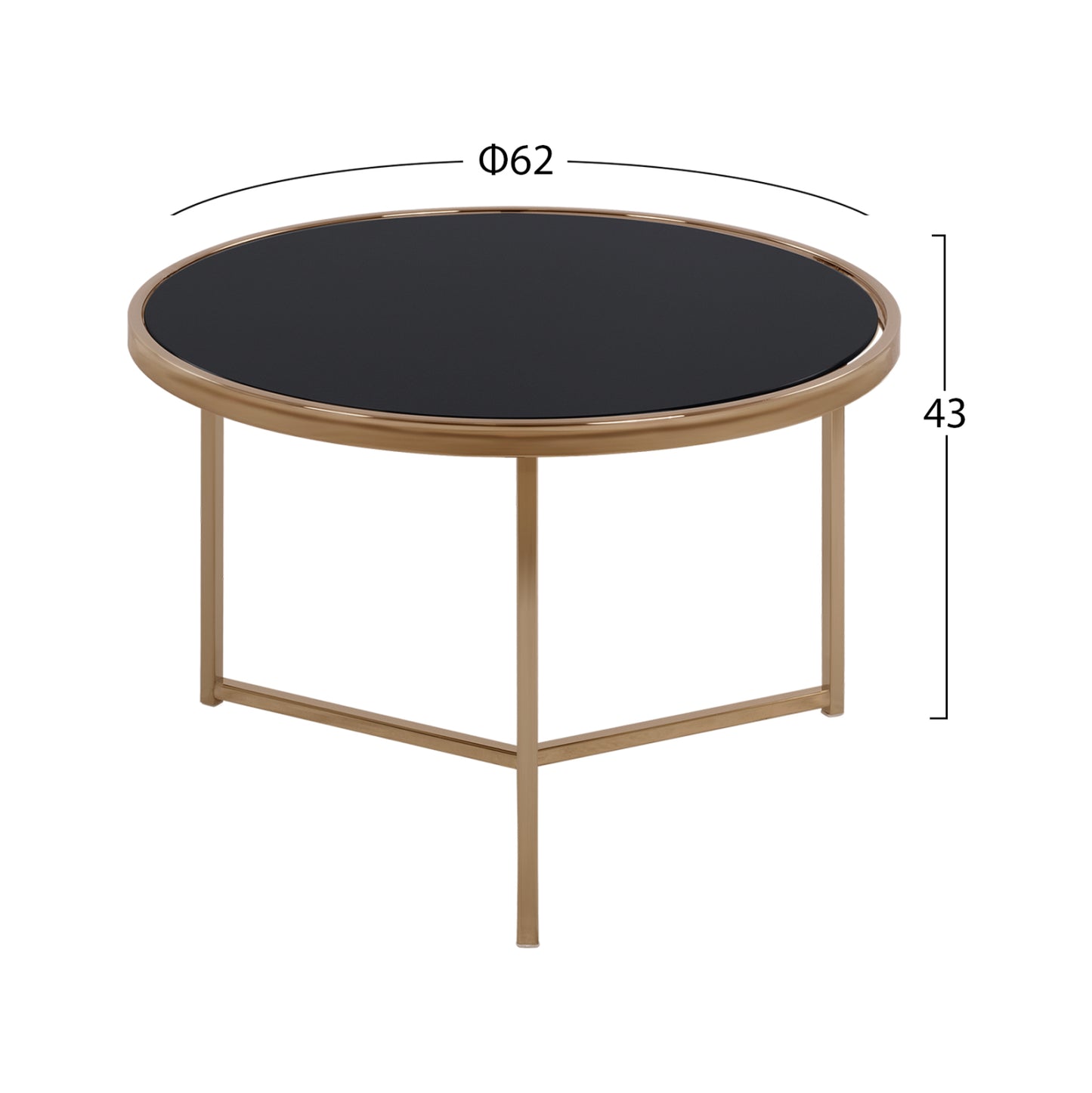Round Table Francesco Hm8607 With Glass Surface And Metallic Frame