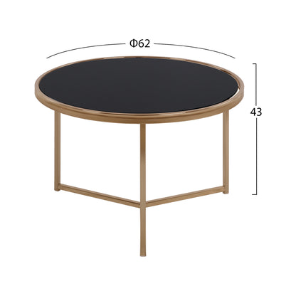 Round Table Francesco Hm8607 With Glass Surface And Metallic Frame