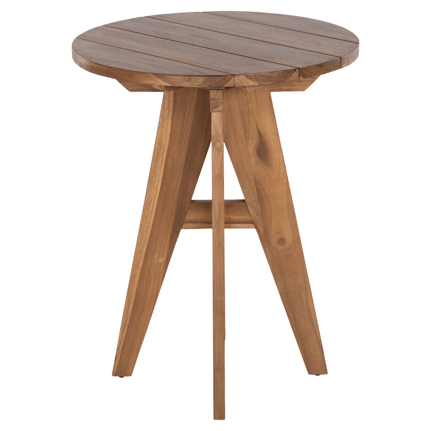 Outdoor Round Table Leo Hm9859.11 Solid Teak Wood In Natural Φ60x75hcm.