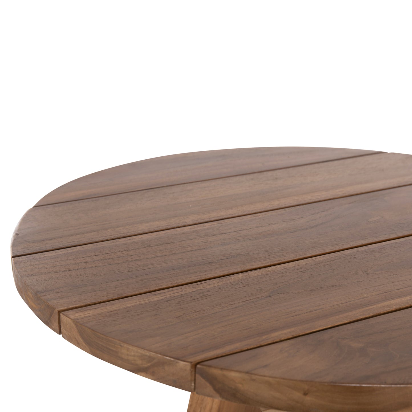Outdoor Round Table Leo Hm9859.11 Solid Teak Wood In Natural Φ60x75hcm.