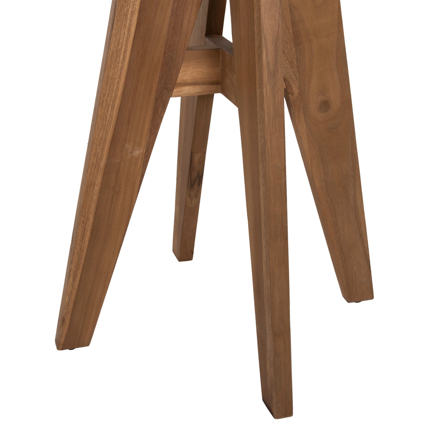 Outdoor Round Table Leo Hm9859.11 Solid Teak Wood In Natural Φ60x75hcm.