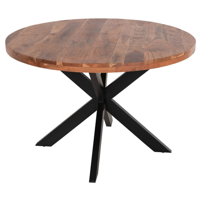 Round Dining Table Montana Superior Hm9903 Solid Acacia Wood Top 4cm. Φ120Χ77hcm.