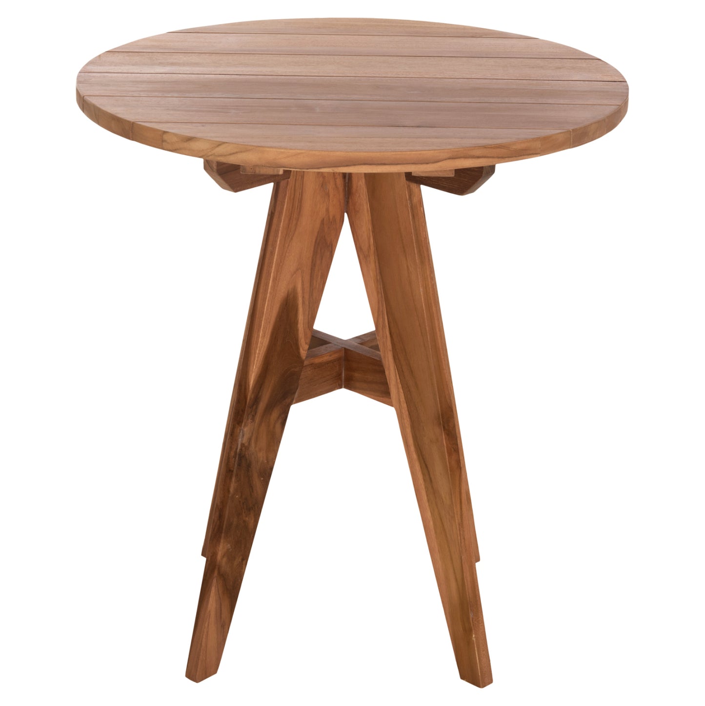 Outdoor Round Table Leo Hm9917 Solid Teak Wood In Natural Φ70x75hcm.