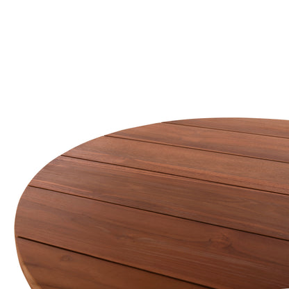 Outdoor Round Table Leo Hm9917 Solid Teak Wood In Natural Φ70x75hcm.