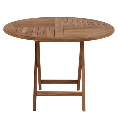 Round Table Folding Kendall Hm9543 Teak Wood In Natural Color Φ106x73,5hcm.
