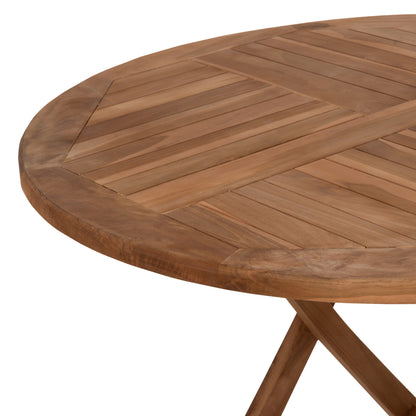 Round Table Folding Kendall Hm9543 Teak Wood In Natural Color Φ106x73,5hcm.
