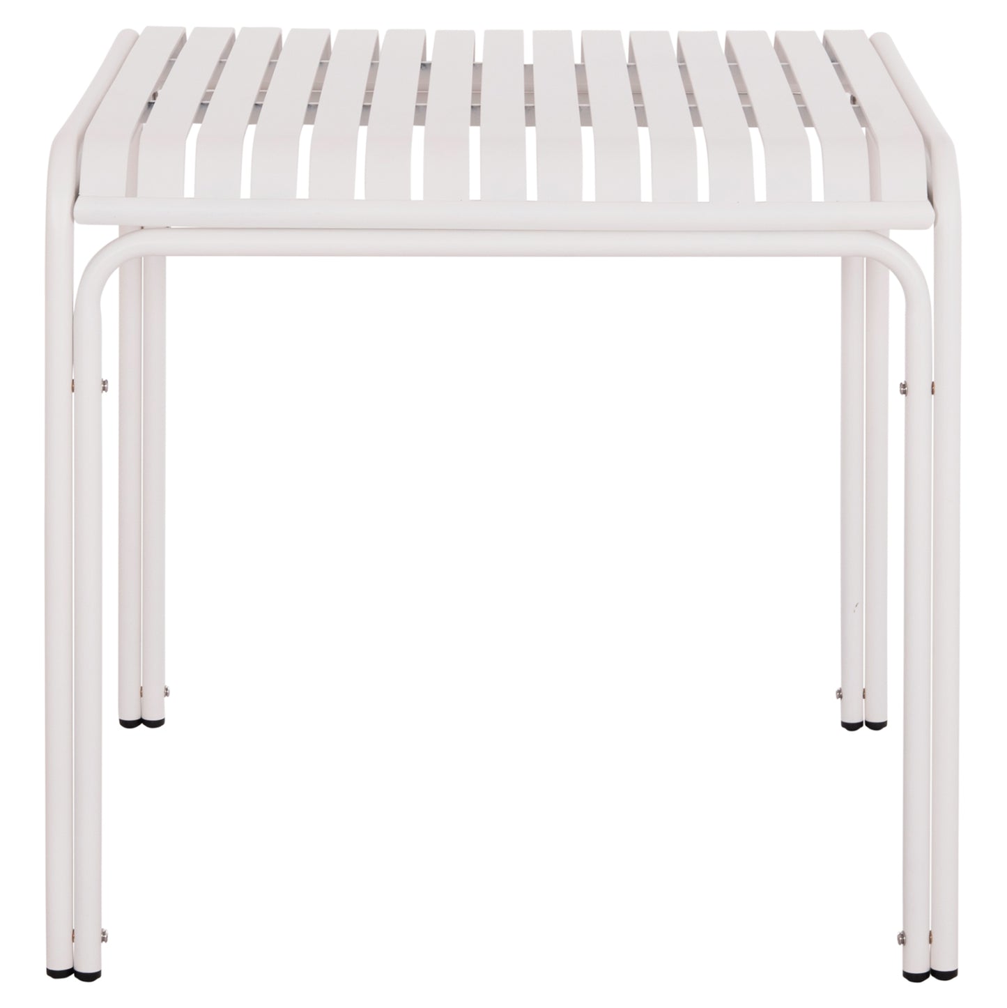 Outdoor Square Aluminum Table Rachel Hm6338.02 White Color 80x80x75hcm.