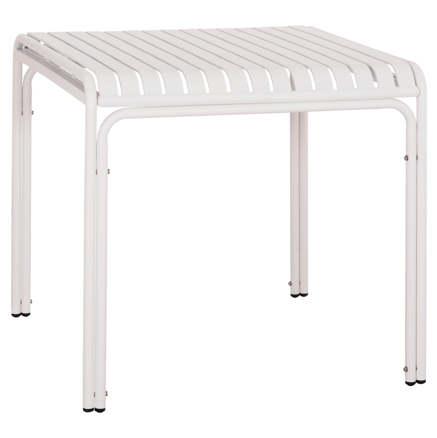 Outdoor Square Aluminum Table Rachel Hm6338.02 White Color 80x80x75hcm.