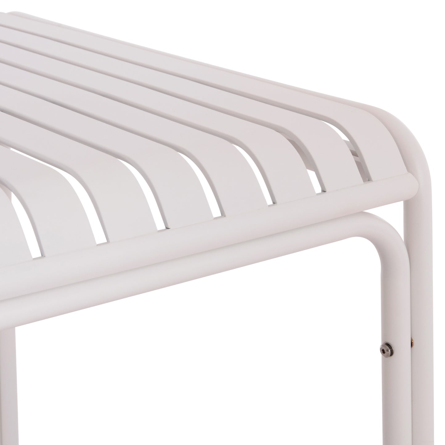 Outdoor Square Aluminum Table Rachel Hm6338.02 White Color 80x80x75hcm.