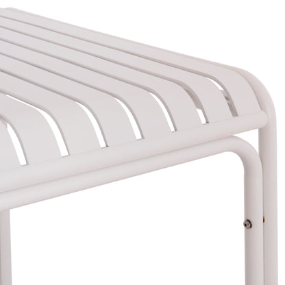 Outdoor Square Aluminum Table Rachel Hm6338.02 White Color 80x80x75hcm.