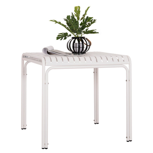 Outdoor Square Aluminum Table Rachel Hm6338.02 White Color 80x80x75hcm.