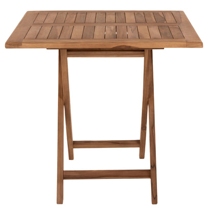Outdoor Square Dining Table Kendall Hm9544 Foldable-teak Wood In Natural Color 80x80x75hcm.