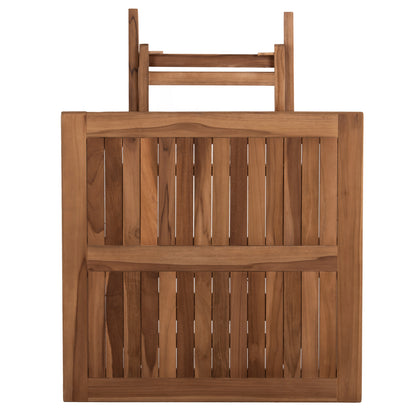 Outdoor Square Dining Table Kendall Hm9544 Foldable-teak Wood In Natural Color 80x80x75hcm.