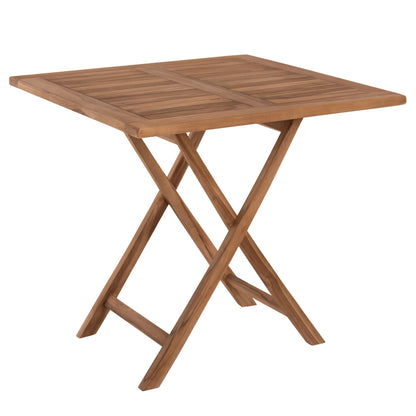 Outdoor Square Dining Table Kendall Hm9544 Foldable-teak Wood In Natural Color 80x80x75hcm.