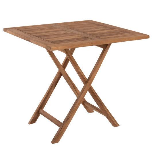 Outdoor Square Dining Table Kendall Hm9544 Foldable-teak Wood In Natural Color 80x80x75hcm.