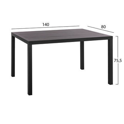 Aluminum Dining Table Sahira Hm5571.02 Dark Grey 140Χ80x75.5hcm.